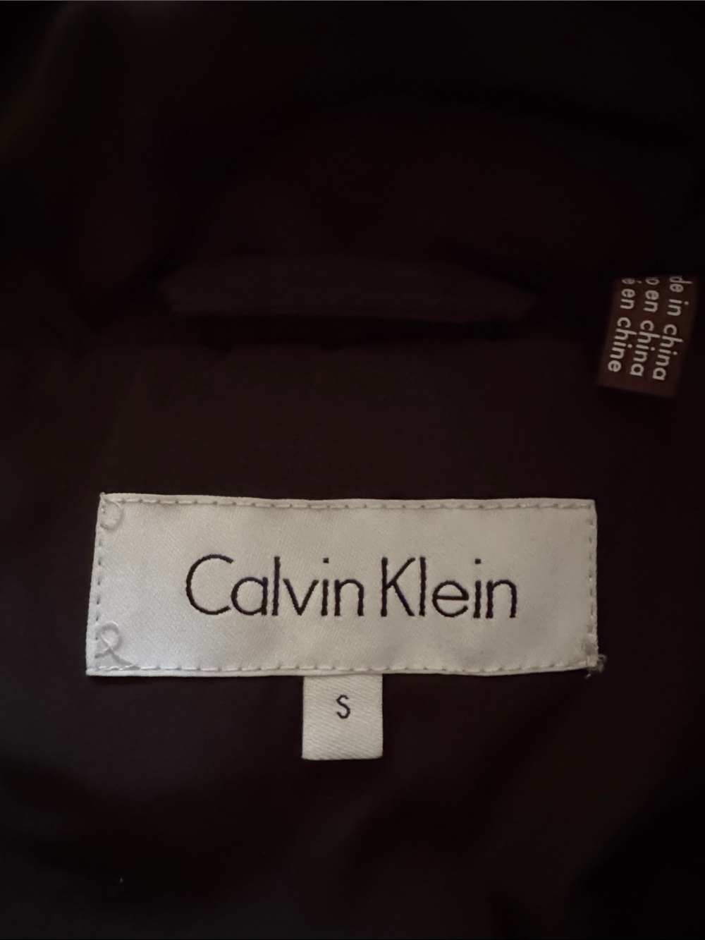 Calvin Klein Black Quilted Puffer Vest with Gold Zippers - Picture 2 of 3